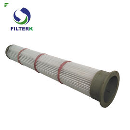 Tampão de borracha eficiência elevada plissada dos sacos de filtro diâmetro de 153 * de 2000mm para o cimento