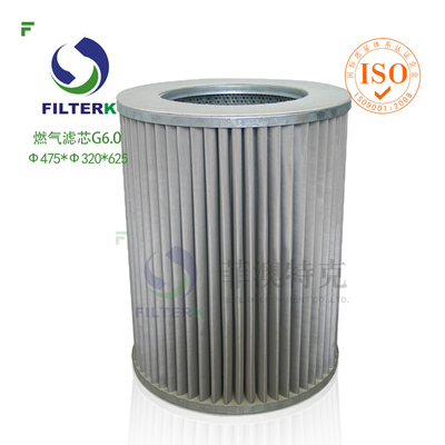 G6.0 Elemento de filtro de gás para filtro de gás natural fabricado WX154 / WX257 Substituição Filtração de precisão durável