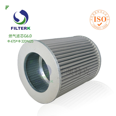 G6.0 Elemento de filtro de gás para filtro de gás natural fabricado WX154 / WX257 Substituição Filtração de precisão durável