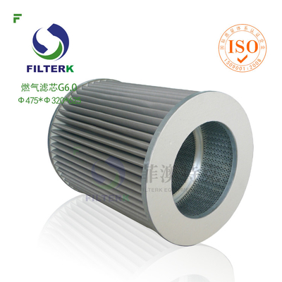 G6.0 Elemento de filtro de gás para filtro de gás natural fabricado WX154 / WX257 Substituição Filtração de precisão durável