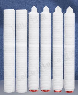 Cartucho de filtro plissado de PTFE hidrofílico de alta vazão resistente a produtos químicos
