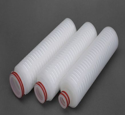 Cartucho de filtro plissado de PTFE hidrofóbico, resistente a produtos químicos, alta temperatura